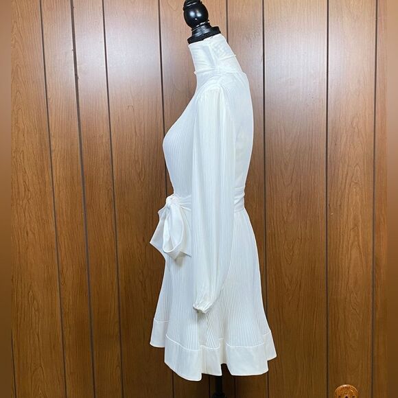 Milly Pleated Belted Long Sleeve Dress size 0 - Picture 6 of 10
